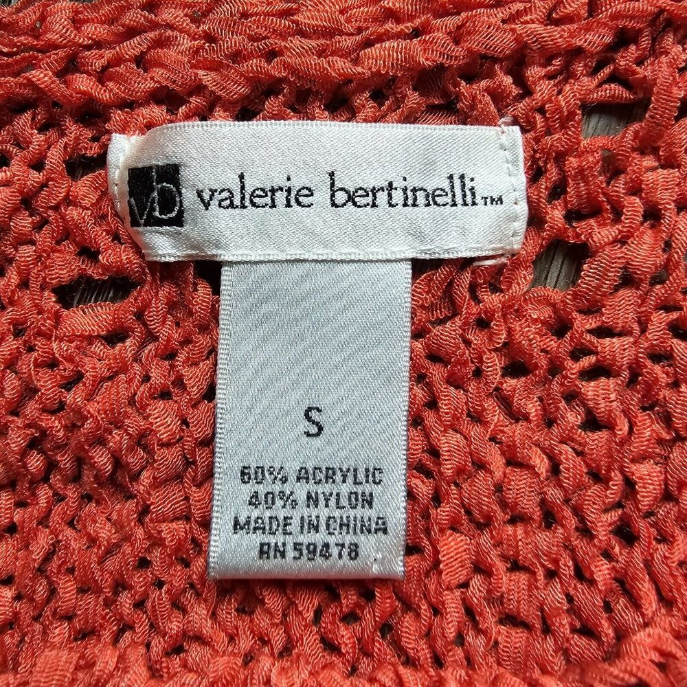 Valerie Bertinelli Sweater Womens Small Coral Stretch Kimono Sleeve Crochet Boho - Picture 7 of 16